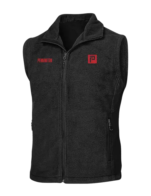 Black Fleece Vest w/Pennington Icon Logo, Pennington Logo
