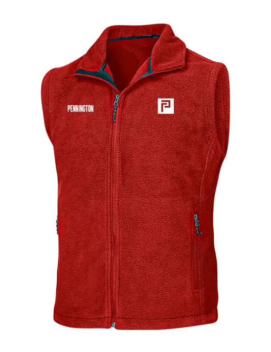 Red Fleece Vest w/Pennington Icon Logo, Pennington Logo