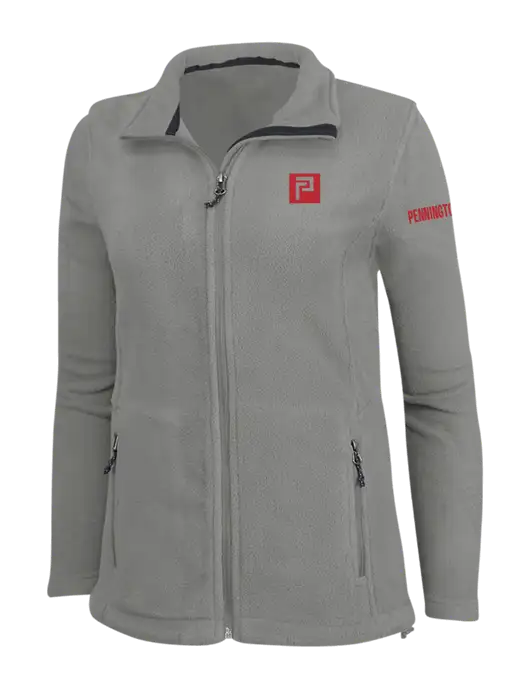 Womens Medium Grey Fleece Jacket w/Pennington Icon Logo, Pennington Logo