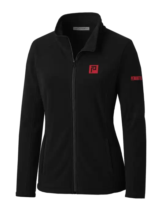 Black Womens Microfleece Jacket w/Pennington Icon Logo, Pennington Logo
