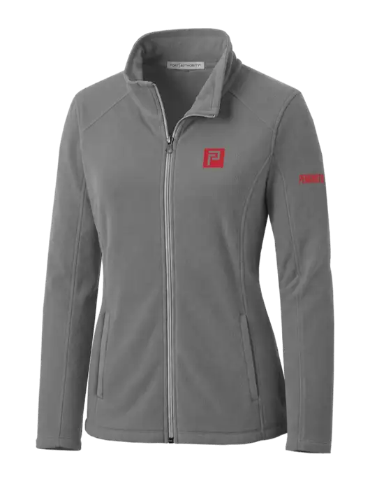 Medium Grey Womens Microfleece Jacket w/Pennington Icon Logo, Pennington Logo
