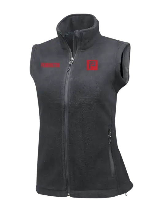 Medium Grey Womens Fleece Vest w/Pennington Icon Logo, Pennington Logo