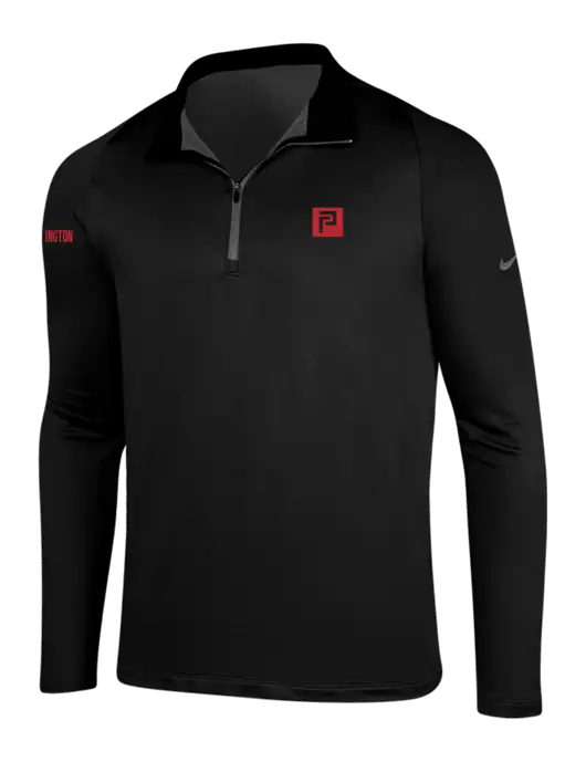 NIKE Black/Dark Grey Dry-Fit Stretch 1/2 Zip Cover-Up w/Pennington Icon Logo, Pennington Logo