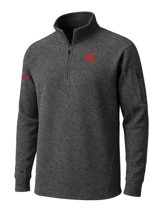 Graphite Heather Tech Fleece 1/4 Zip Pullover w/Pennington Icon Logo, Pennington Logo