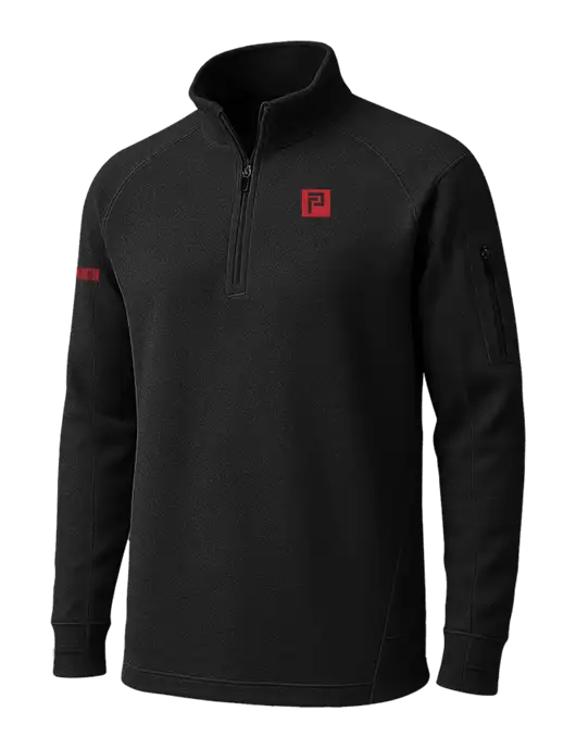 Black Tech Fleece 1/4 Zip Pullover w/Pennington Icon Logo, Pennington Logo