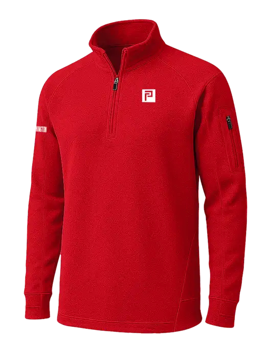 True Red Tech Fleece 1/4 Zip Pullover w/Pennington Icon Logo, Pennington Logo