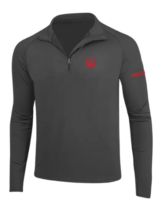 Charcoal Grey Sport Wick Stretch 1/4 Zip Pullover w/Pennington Icon Logo, Pennington Logo