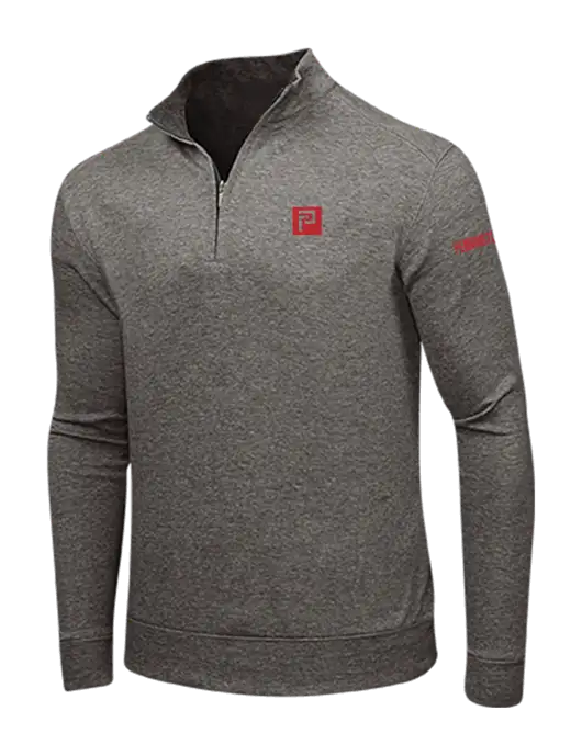 Charcoal Heather/Medium Heather Grey Interlock 1/4 Zip w/Pennington Icon Logo, Pennington Logo
