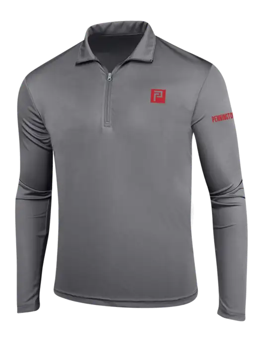 Medium Grey PosiCharge Competitor 1/4 Zip Pullover w/Pennington Icon Logo, Pennington Logo