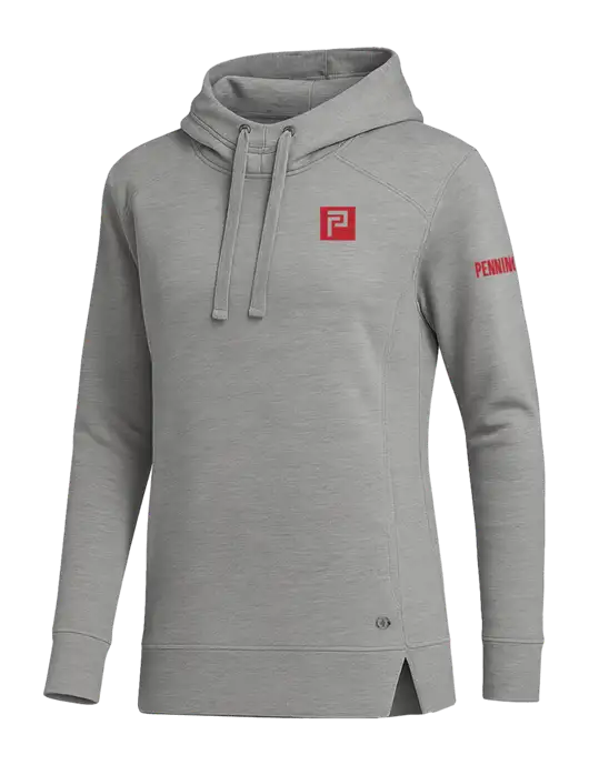 OGIO Heather Grey Womens Luuma Pullover Fleece Hoodie w/Pennington Icon Logo, Pennington Logo