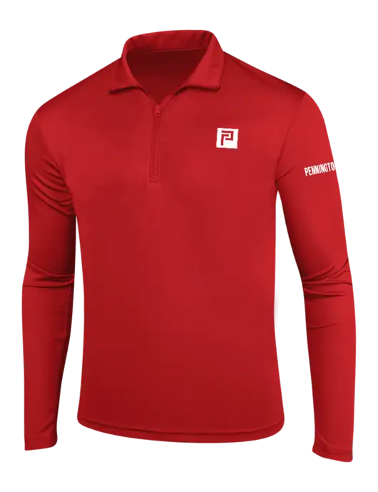 Red PosiCharge Competitor 1/4 Zip Pullover w/Pennington Icon Logo, Pennington Logo