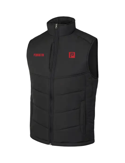 Black/Black Puffy Vest w/Pennington Icon Logo, Pennington Logo