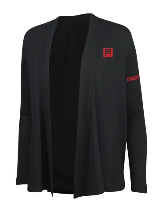 Black Womens Concept Cardigan w/Pennington Icon Logo, Pennington Logo