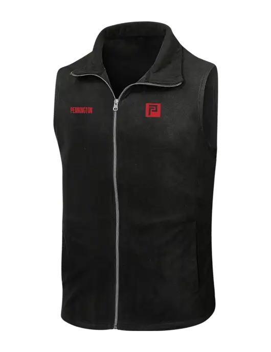 Black Microfleece Vest w/Pennington Icon Logo, Pennington Logo
