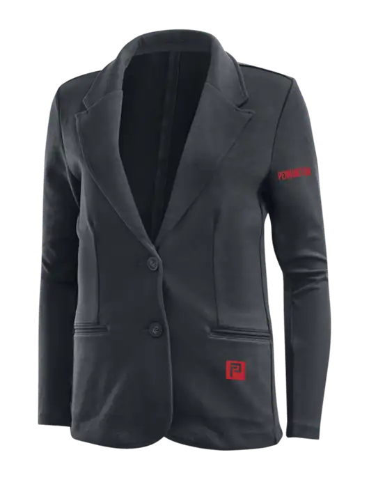 Charcoal Grey Womens Knit Blazer w/Pennington Icon Logo, Pennington Logo