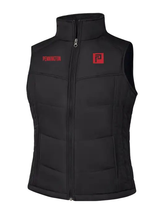 Womens Black/Black Vest w/Pennington Icon Logo, Pennington Logo