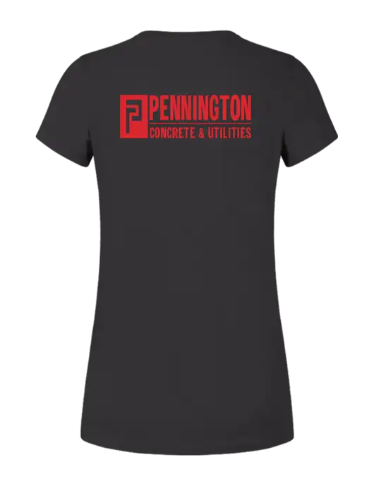 Womens Ring Spun Charcoal 4.5 oz T-Shirt w/Pennington Logo, Pennington Icon Logo