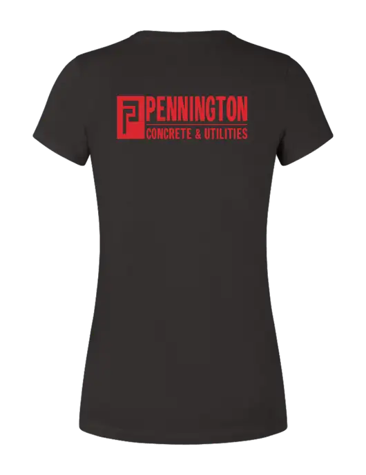 Womens Seriously Soft Black T-Shirt w/Pennington Logo, Pennington Icon Logo