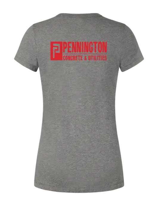 Womens Seriously Soft Grey Frost T-Shirt w/Pennington Logo, Pennington Icon Logo