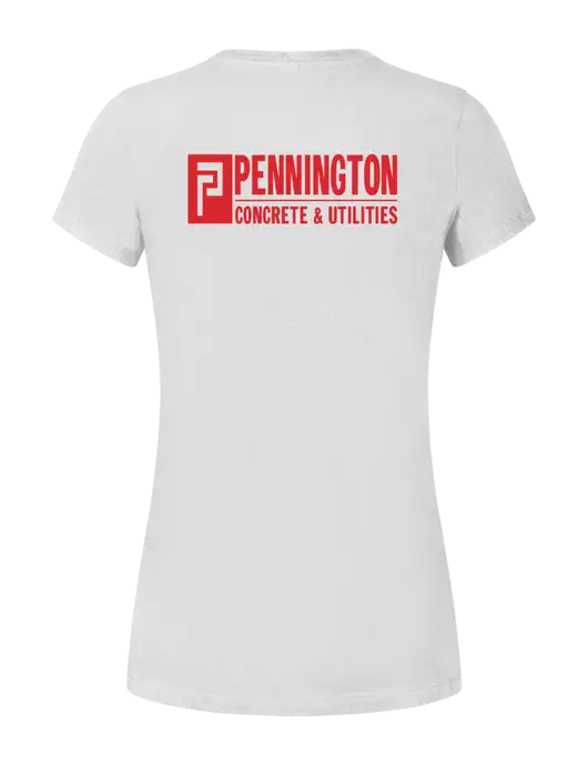 Womens Seriously Soft White T-Shirt w/Pennington Logo, Pennington Icon Logo