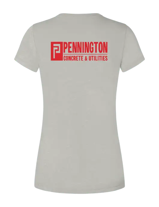 Womens Seriously Soft Light Heathered Grey T-Shirt w/Pennington Logo, Pennington Icon Logo
