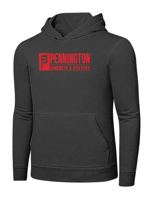 Charcoal 7.8 oz Ring Spun Hooded Sweatshirt w/Pennington Logo