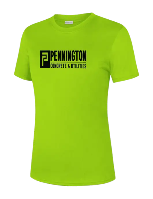 Womens Safety Green PosiCharge Competitor Tee w/Pennington Logo