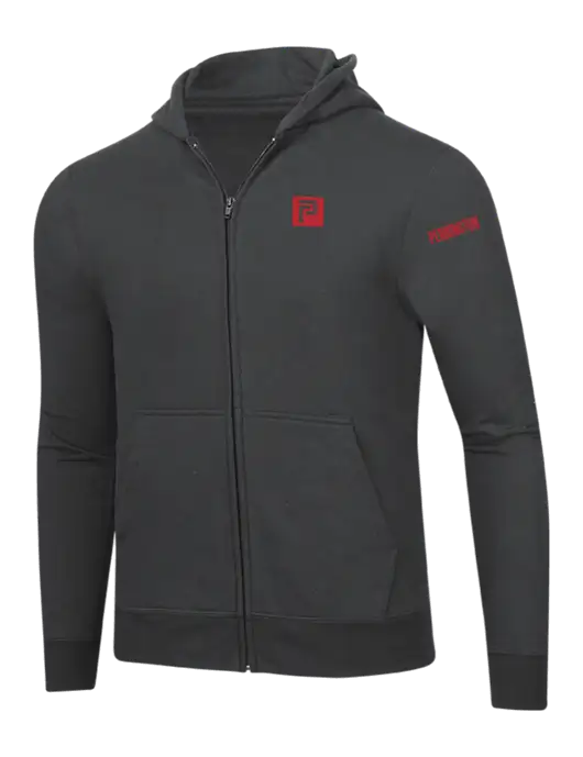 Charcoal 8.5 oz Ring Spun Zip Hooded Sweatshirt w/Pennington Icon Logo, Pennington Logo