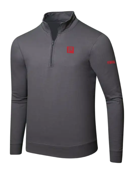Charcoal 8.5 oz Ring Spun 1/4 Zip Pullover Sweatshirt w/Pennington Icon Logo, Pennington Logo