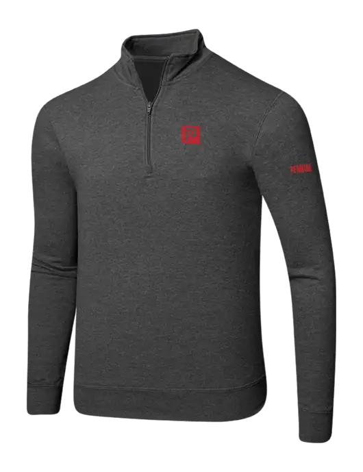 Dark Heather Grey 8.5 oz Ring Spun 1/4 Zip Pullover Sweatshirt w/Pennington Icon Logo, Pennington Logo