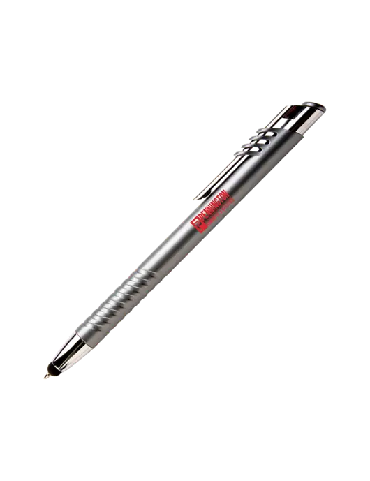 Schirhart Grey Stylus Pen - Blue Ink w/Pennington Logo