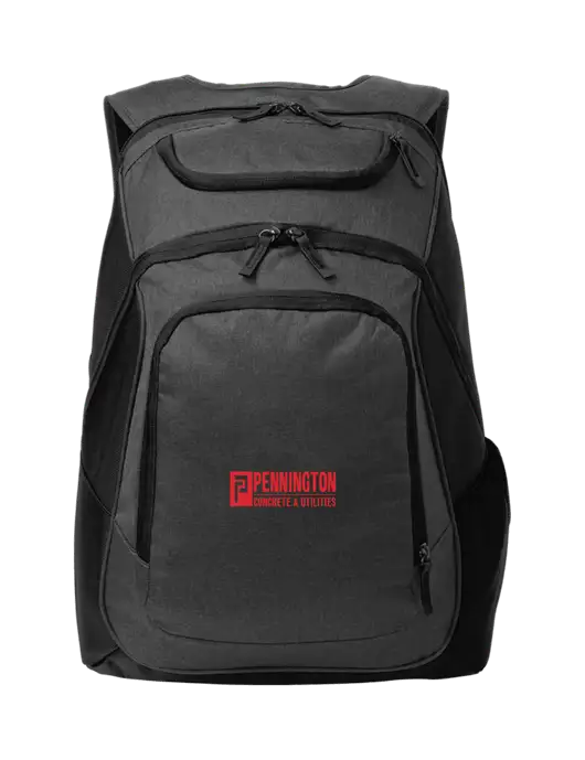 Executive Graphite Heather/Black Laptop Backpack w/Pennington Logo