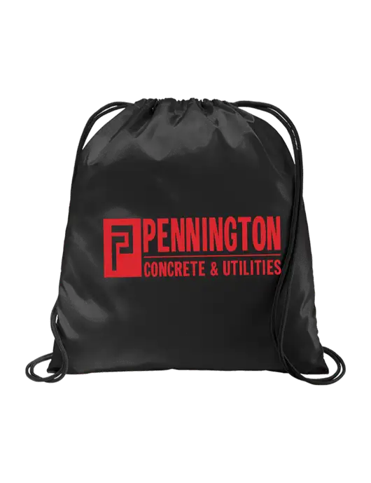 Drawstring  Black Cinch Pack w/Pennington Logo