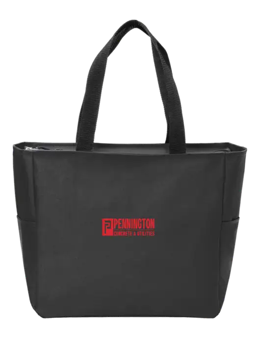 Everyday Black Zip Tote  w/Pennington Logo