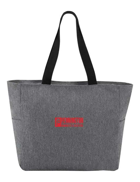 Everyday Heather Grey Zip Tote  w/Pennington Logo