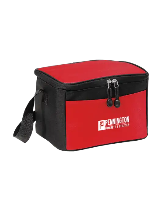 6 Can Red/Black Cube Cooler  w/Pennington Logo