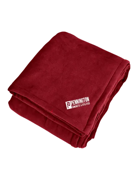 Mountain Lodge Red Rhubarb Blanket w/Pennington Logo