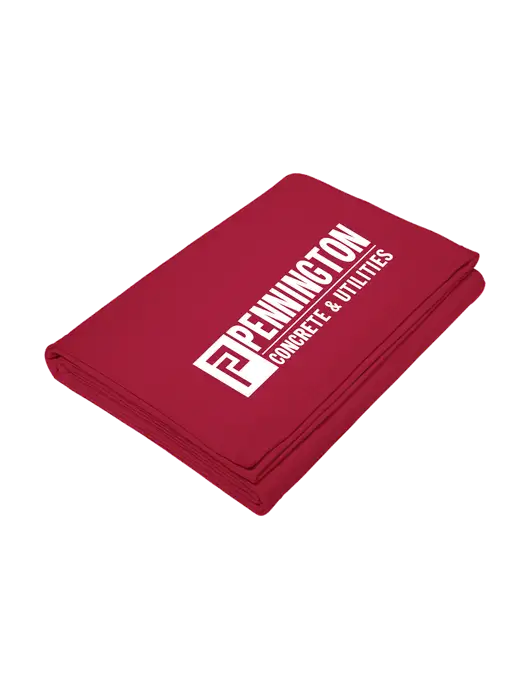 Core Red Fleece Sweatshirt Blanket w/Pennington Logo