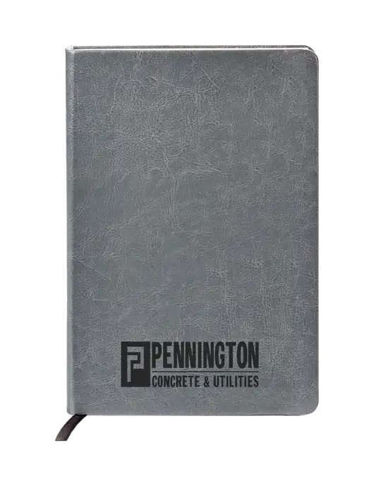 Fabrizio Grey Hard Cover 5.75 x 8.3 Journal w/Pennington Logo