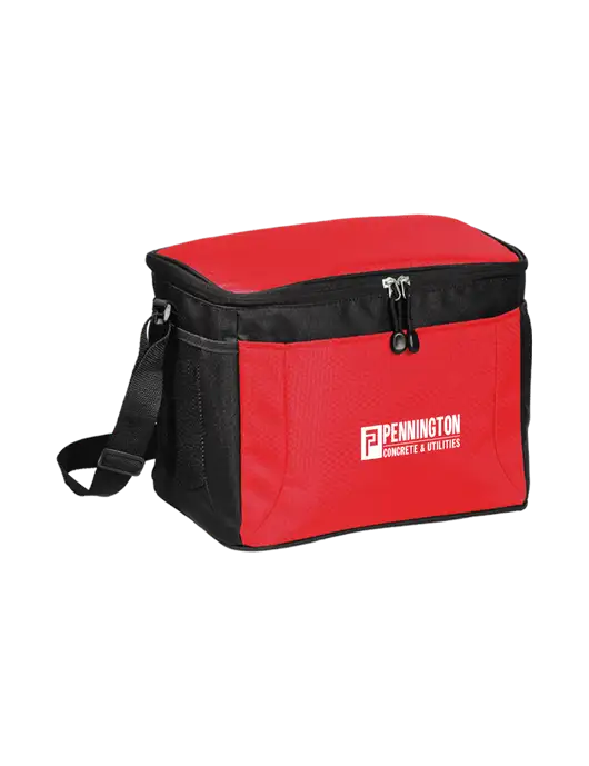 12 Can Red/Black Cube Cooler  w/Pennington Logo