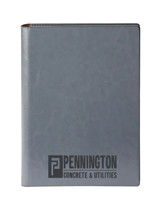 Fabrizio Grey 7 x 9.625 Padfolio & Notepad w/Pennington Logo