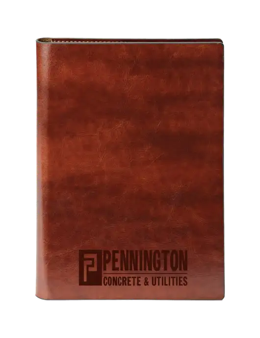 Fabrizio Brown 7 x 9.625 Padfolio & Notepad w/Pennington Logo
