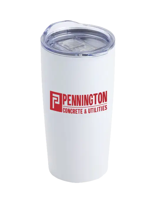 Society White 20 oz Insulated Tumbler w/Pennington Logo