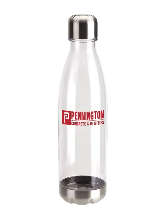 Bayside Tritan Clear 25 oz Bottle with Stainless Base and Cap w/Pennington Logo