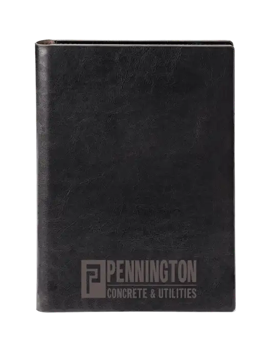 Fabrizio Black 7 x 9.625 Padfolio & Notepad w/Pennington Logo