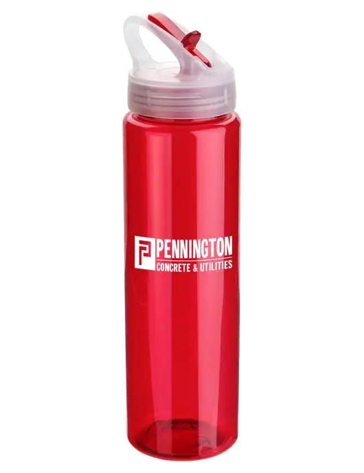 Buddy Red 32 oz PET Bottle with Flip Lid w/Pennington Logo