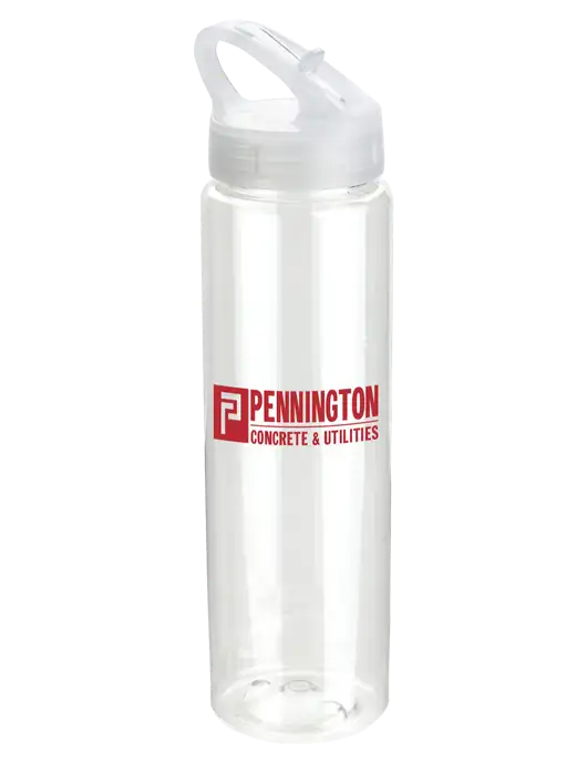 Buddy Clear 32 oz PET Bottle with Flip Lid w/Pennington Logo