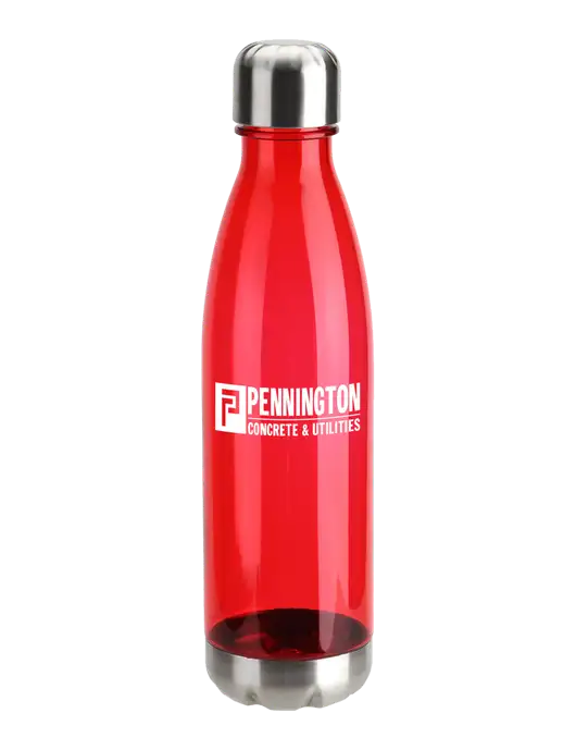 Bayside Tritan Red 25 oz Bottle with Stainless Base and Cap w/Pennington Logo
