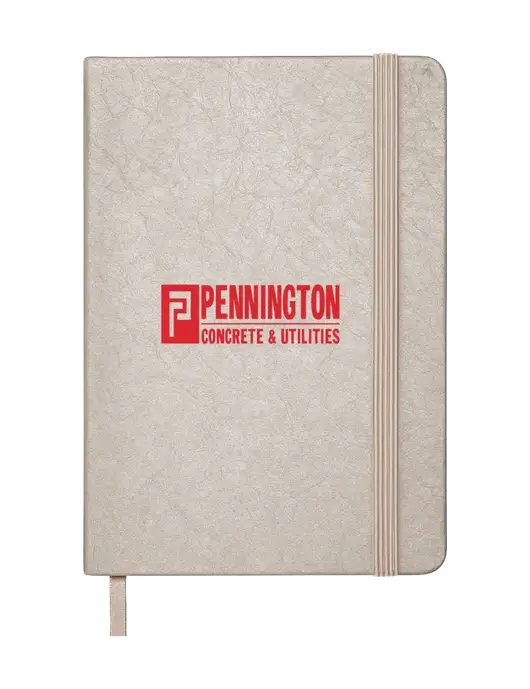 Granite Light Grey Hardcover Journal, 5.62 X  8.37 w/Pennington Logo