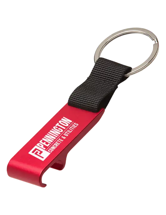 Red Bottle Opener & Key Ring w/Pennington Logo
